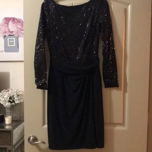 Ralph Lauren sequin and ruched waist dress